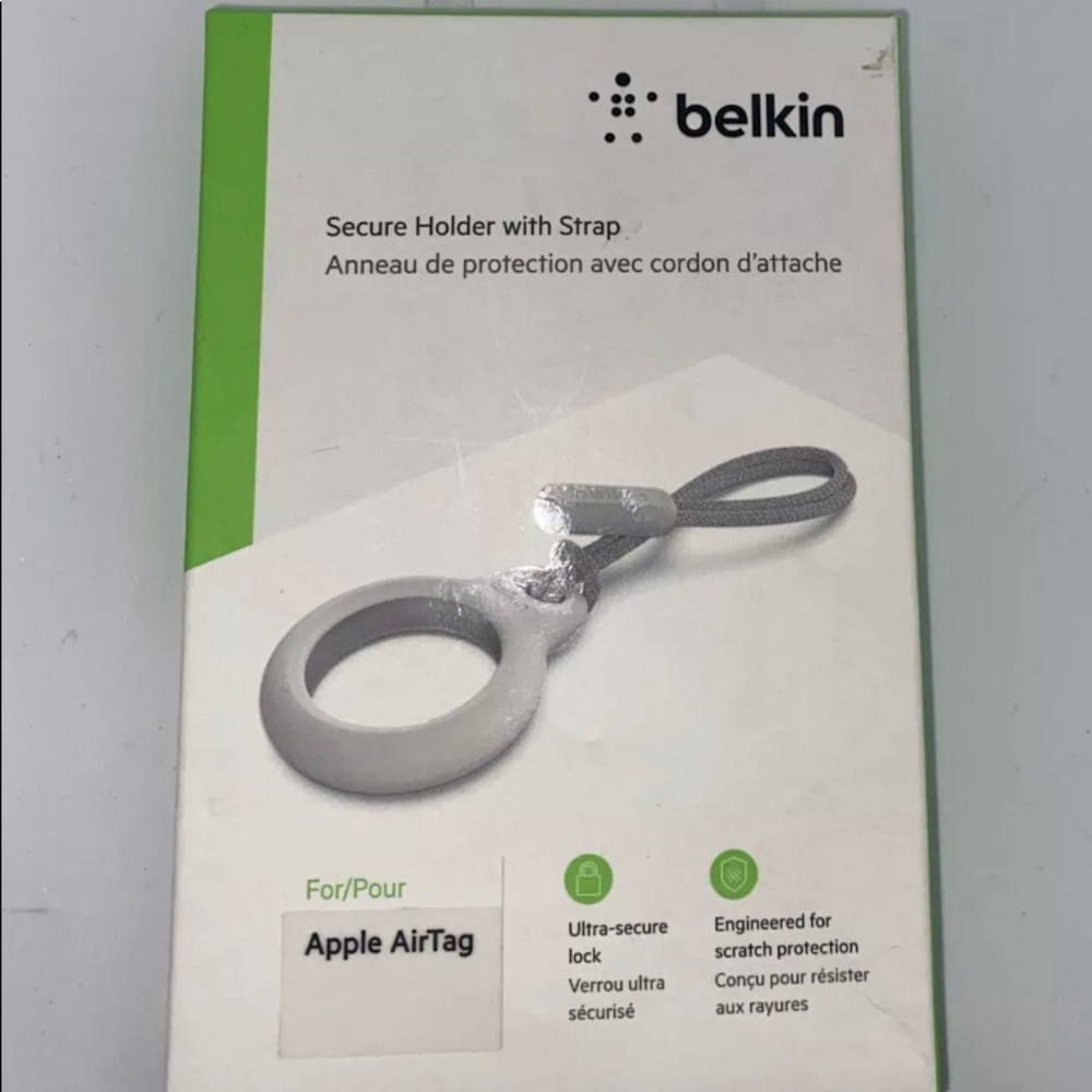 Belkin Secure Holder w/ Strap for AirTag – White Authentic NEW SEALED